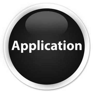 Application premium black round button Stock Illustration