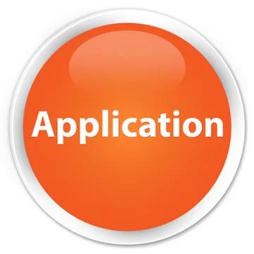 Application premium orange round button Stock Illustration