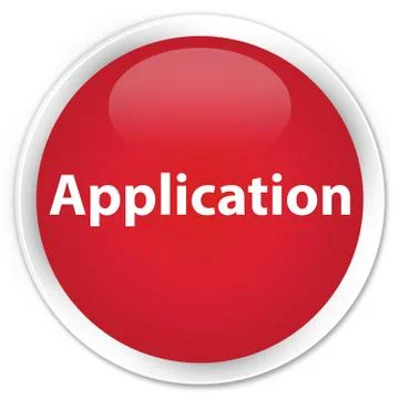 Application premium red round button Illustrazione stock