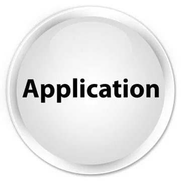 Application premium white round button Illustrazione stock