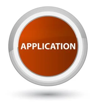 Application prime brown round button Stock Illustration
