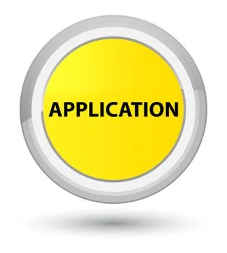 Application prime yellow round button Stock Illustration