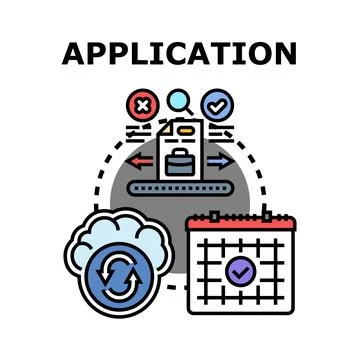 Application process workflow and online data management Stockillustratie