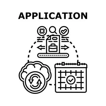 Application process workflow and online data management Stock Illustration