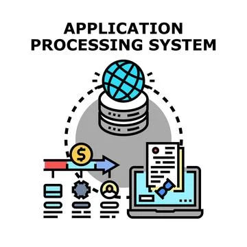 Application processing system managing digital data workflow イラスト素材