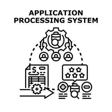 Application processing system recruiting human resources managing workflow 스톡 일러스트