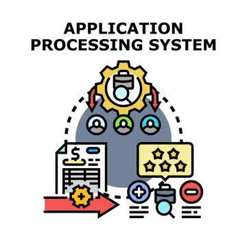 Application processing system recruiting human resources managing workflow Illustrazione stock