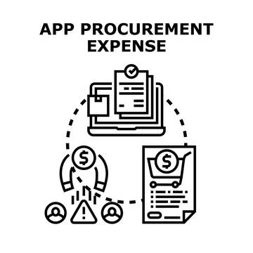 Application procurement expense management digital process Stock Illustration
