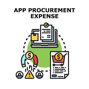 Application procurement expense management digital process Stock Illustration
