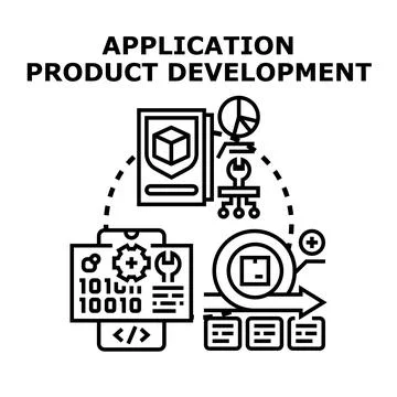 Application product development lifecycle a conceptual illustration 스톡 일러스트