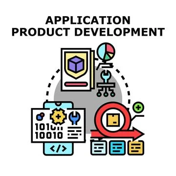Application product development lifecycle a conceptual illustration Stock Illustration
