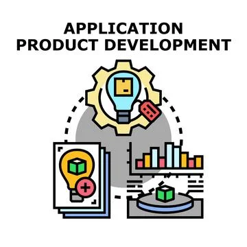 Application product development process creating new digital solutions Illustrazione stock