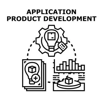 Application product development process creating new digital solutions Stock Illustration