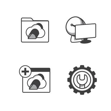 Application program and cloud computing vector icons Stock Illustration