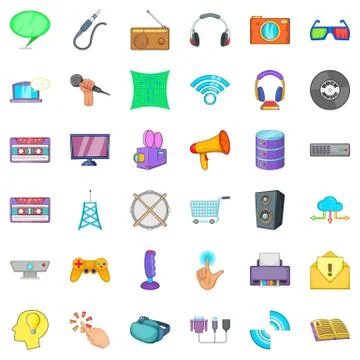 Application program icons set, cartoon style イラスト素材