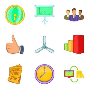 Application program icons set, cartoon style イラスト素材