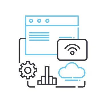 Application program interface line icon, outline symbol, vector illustration Stockillustratie