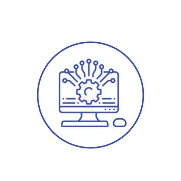 Application programming, api, app development and configuration vector line i Stock Illustration