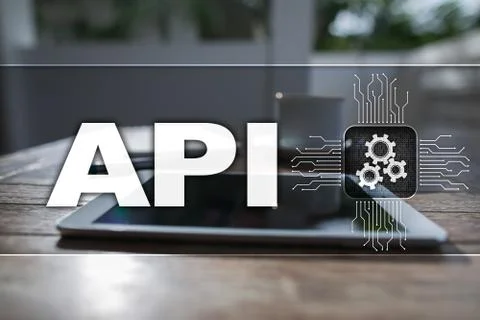 Application programming interface. API. Software development concept. Foto stock