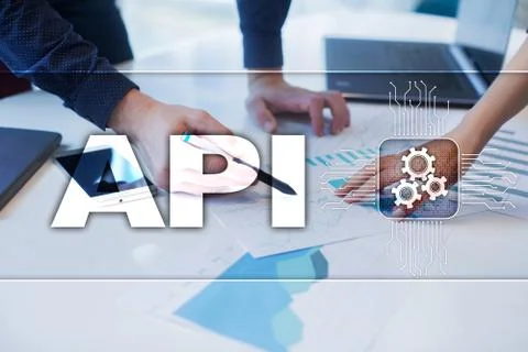 Application programming interface. API. Software development concept. Foto stock