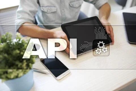 Application programming interface. API. Software development concept. 스톡 사진