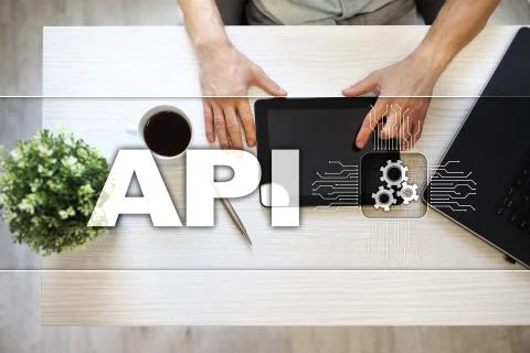 Application programming interface. API. Software development concept. Foto stock