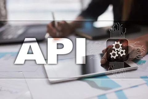 Application programming interface. API. Software development concept. Stock Photos
