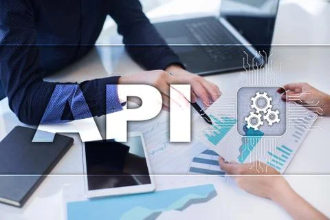 Application programming interface. API. Software development concept. Foto stock