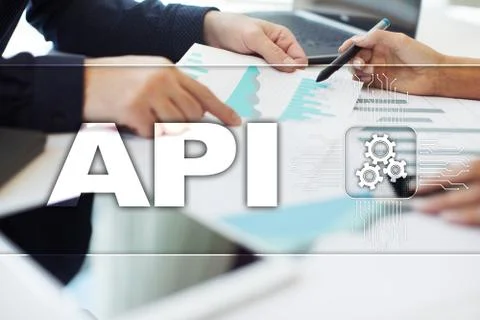 Application programming interface. API. Software development concept. Stock-Fotos