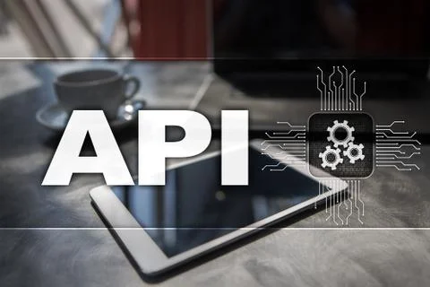 Application programming interface. API. Software development concept. Stock Photos