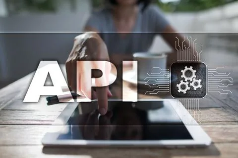 Application programming interface. API. Software development concept. 스톡 사진