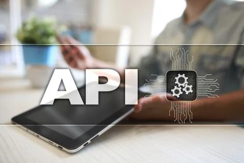 Application programming interface. API. Software development concept. Stock Photos