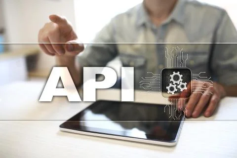 Application programming interface. API. Software development concept. Stock Photos