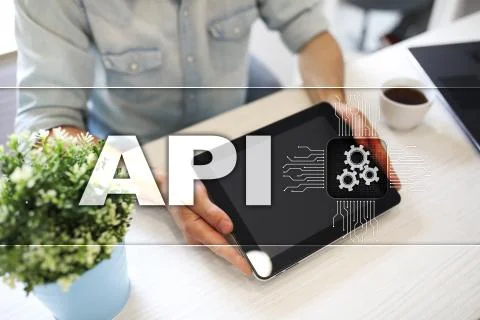 Application programming interface. API. Software development concept. Stock Photos