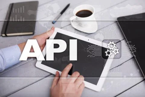 Application programming interface. API. Software development concept. Stock Photos