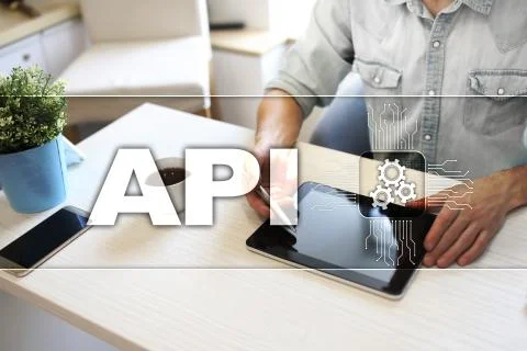 Application programming interface. API. Software development concept. Foto stock