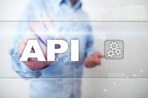 Application programming interface. API. Software development concept. Foto stock