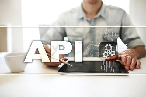 Application programming interface. API. Software development concept. Stock Photos