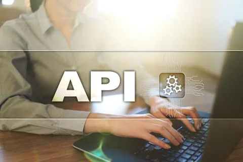 Application programming interface. API. Software development concept. 스톡 사진