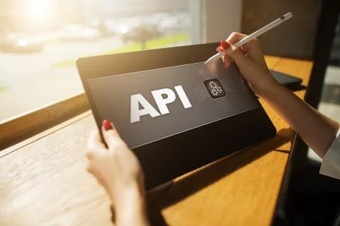Application programming interface. API. Software development concept. Foto stock