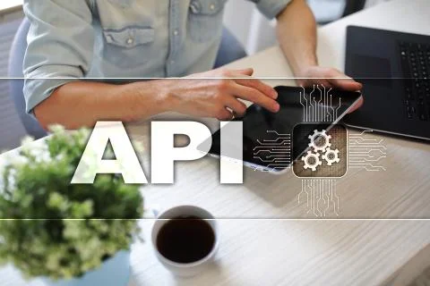 Application programming interface. API. Software development concept. Foto stock