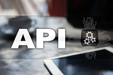 Application programming interface. API. Software development concept. 스톡 사진