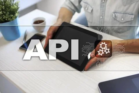 Application programming interface. API. Software development concept. 스톡 사진