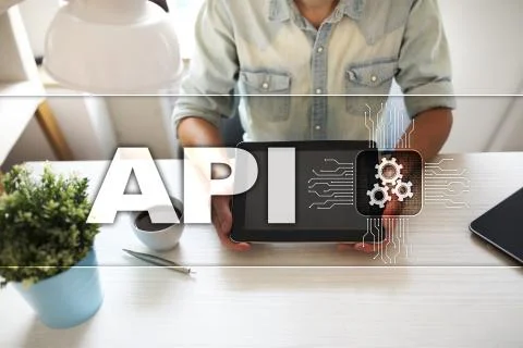 Application programming interface. API. Software development concept. Foto stock