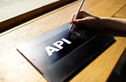 Application programming interface. API. Software development concept. 스톡 사진