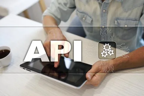 Application programming interface. API. Software development concept. 스톡 사진