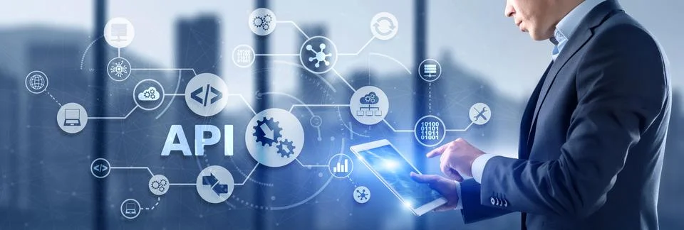 Application Programming Interface. API software development tool. Information Foto stock