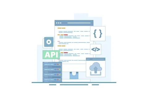 Application Programming Interface Concept Illustrazione stock