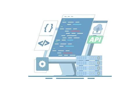 Application Programming Interface Concept Illustrazione stock