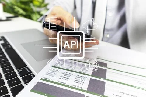 Application programming interface concept, a program that defines communica.. 스톡 사진